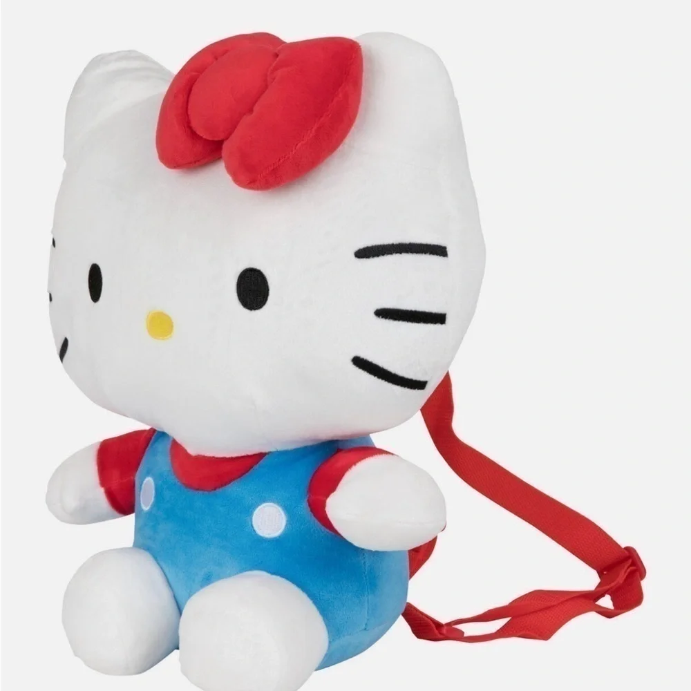 NWT Hello Kitty plush backpack with small snack/ toy pocket